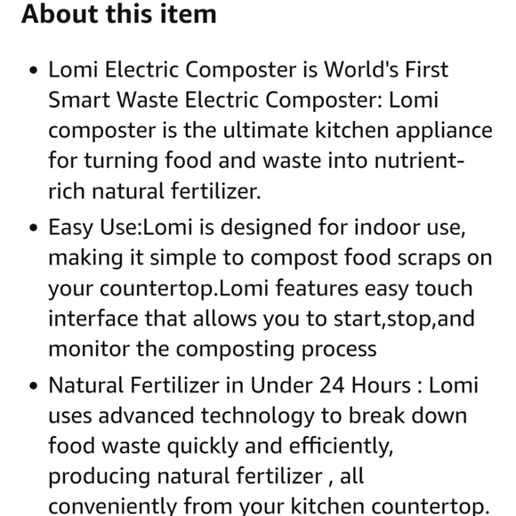 LOMI Classic Electric Kitchen Composter Smart Waste White New Open Box Fertilize - Picture 8 of 16